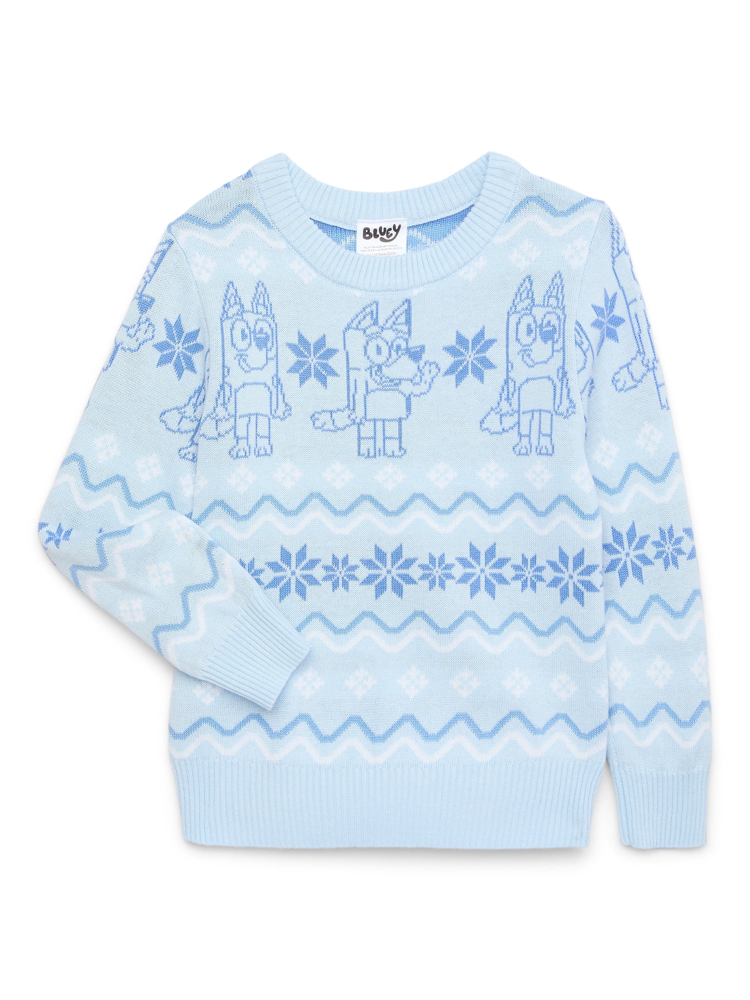 Bluey Toddler Boy Holiday Sweater with Long Sleeves, Sizes 12M-5T