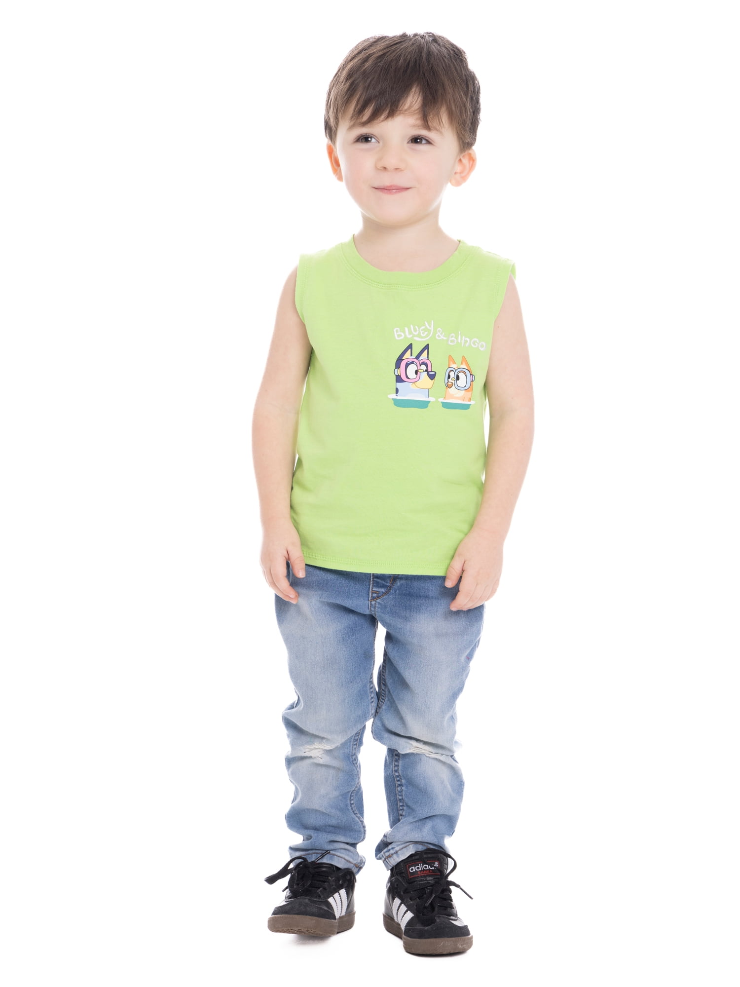 Bluey Toddler Boy Tank Top with Front and Back Graphics, Sizes 12M-5T