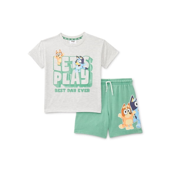 Bluey Toddler Boy Short Sleeve Graphic Tee and Matching Shorts Set, 2-Piece, Sizes 12M-5T