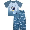 thumbnail image 1 of Bluey Toddler Boys' 2-Piece Pajama Set Short Sleeve Shirt and Pants Sleepwear - Cool Blue, 4T, 1 of 3