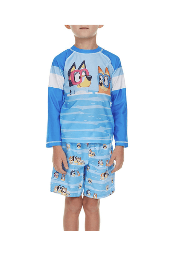 Toddler Boys 2-Piece Rashguard and Swim Trunk Set