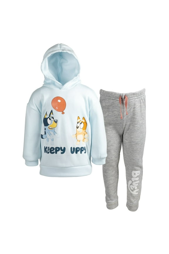 Toddler Boys Bingo Fleece Hoodie and Pants Outfit Set, 1-pcs, White