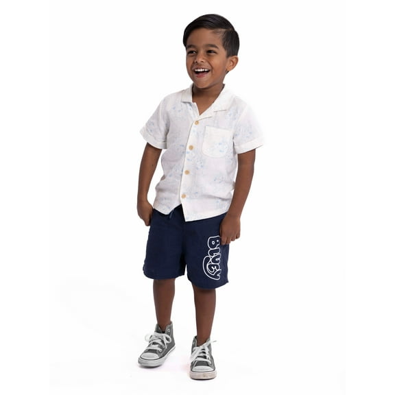 Bluey Toddler Boys Button Front Top and Shorts Set, 2-Piece, Sizes 2T-5T