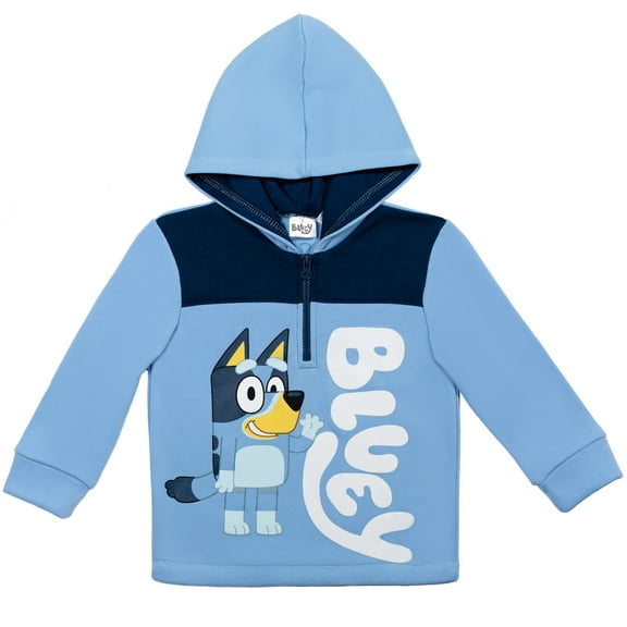 Bluey Toddler Boys Fleece Half Zip Hoodie Toddler to Big Kid