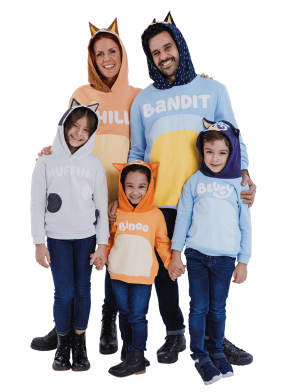 Bluey Toddler Boys Fleece Matching Family Cosplay Pullover Hoodie Toddler to Little Kid