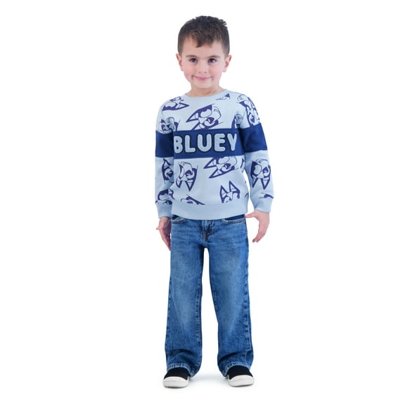 Bluey Toddler Boys Graphic Crewneck Sweatshirt, Sizes 12M-5T