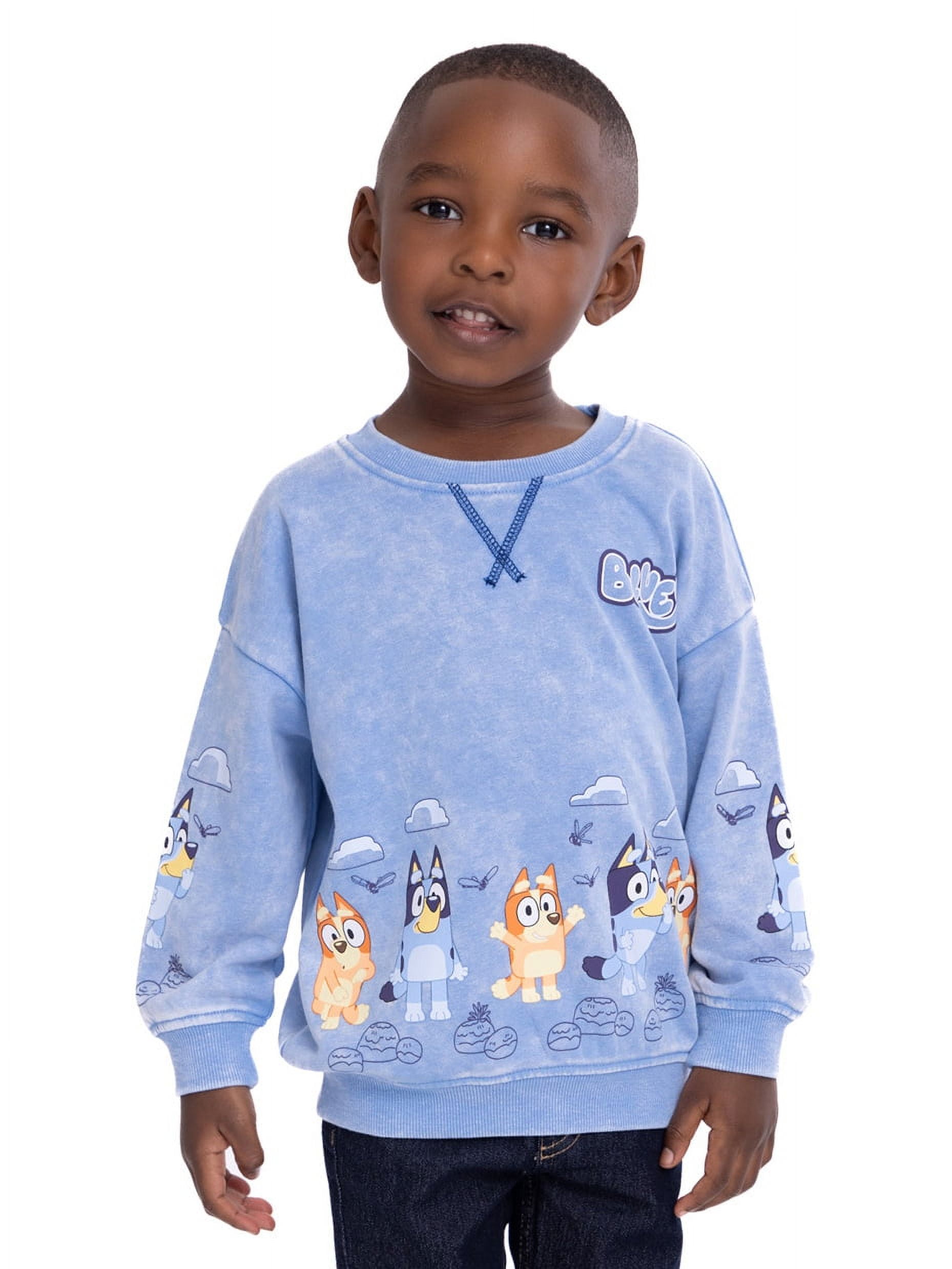 Toddler Boy Basic Textured Sky Blue Pullover Sweatshirt