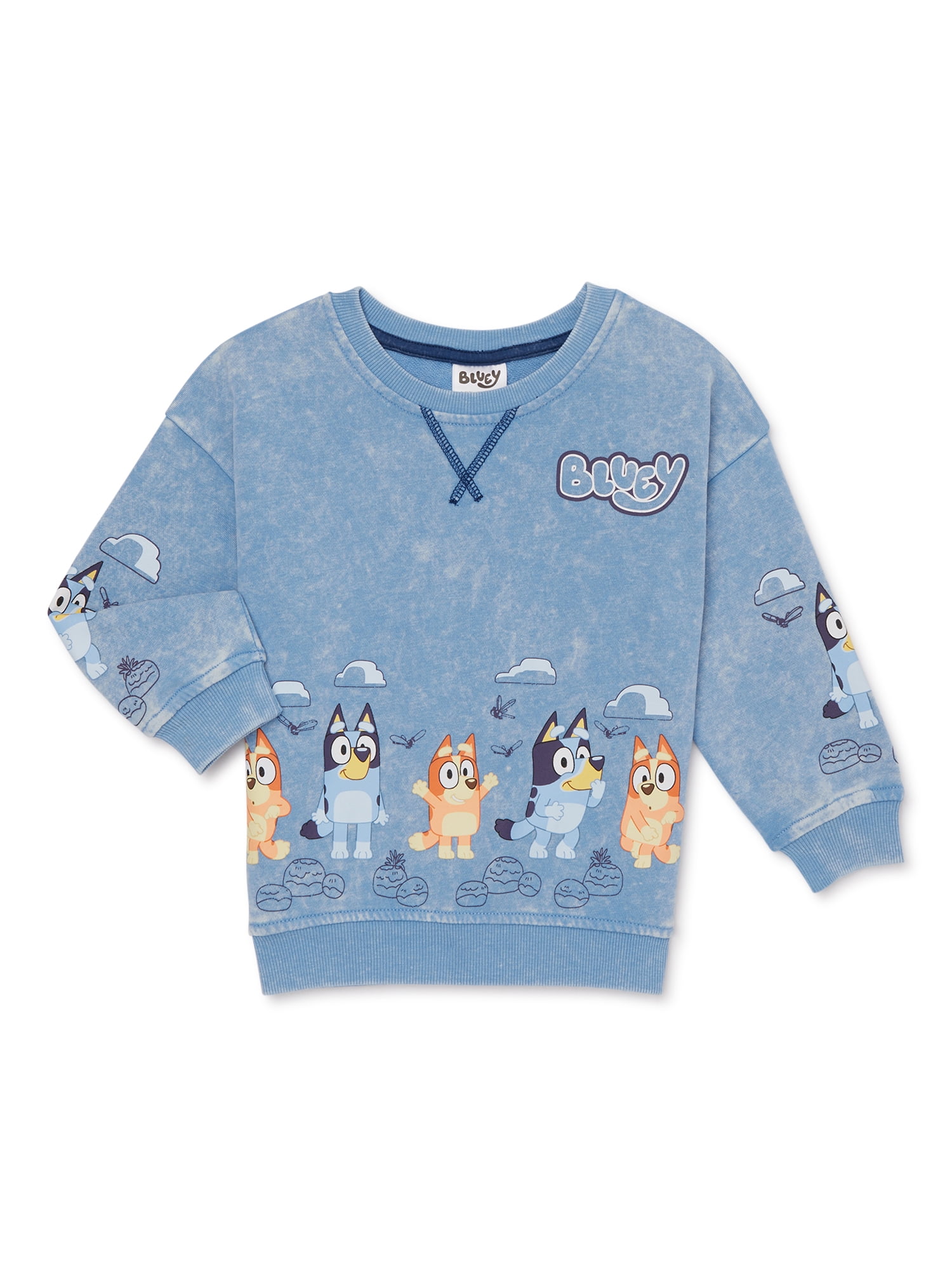 Bluey Toddler Boys Pullover Sweatshirt with Long Sleeves, Sizes 2T-5T ...