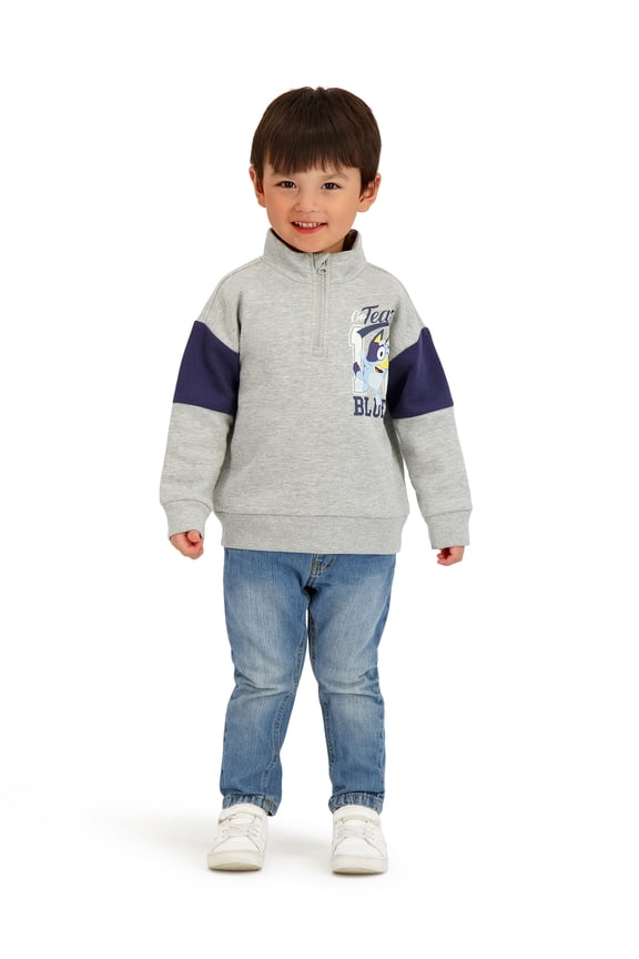 Bluey Toddler Boys Quarter Zip Top, Sizes 12 Months - 5T