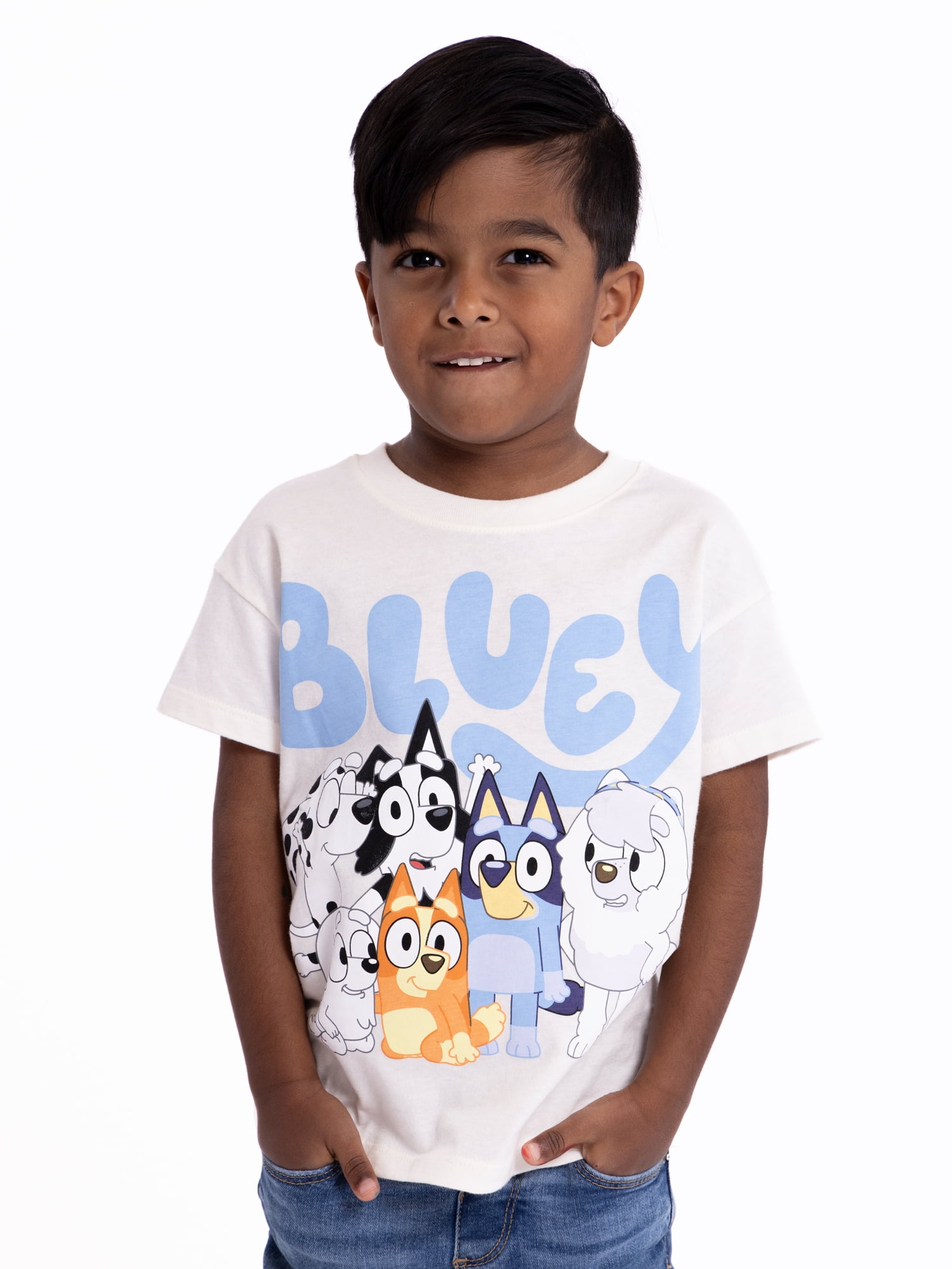 Bluey Toddler Boys or Girls Short Sleeve Crewneck T-Shirt, Sizes 2T-5T 