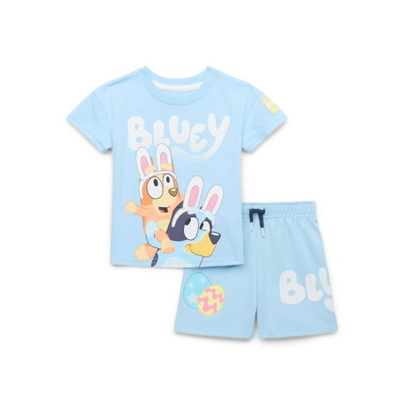 Bluey Toddler Easter Graphic Print Tee and Shorts Set, 2-Piece, Sizes 12 Months-5T