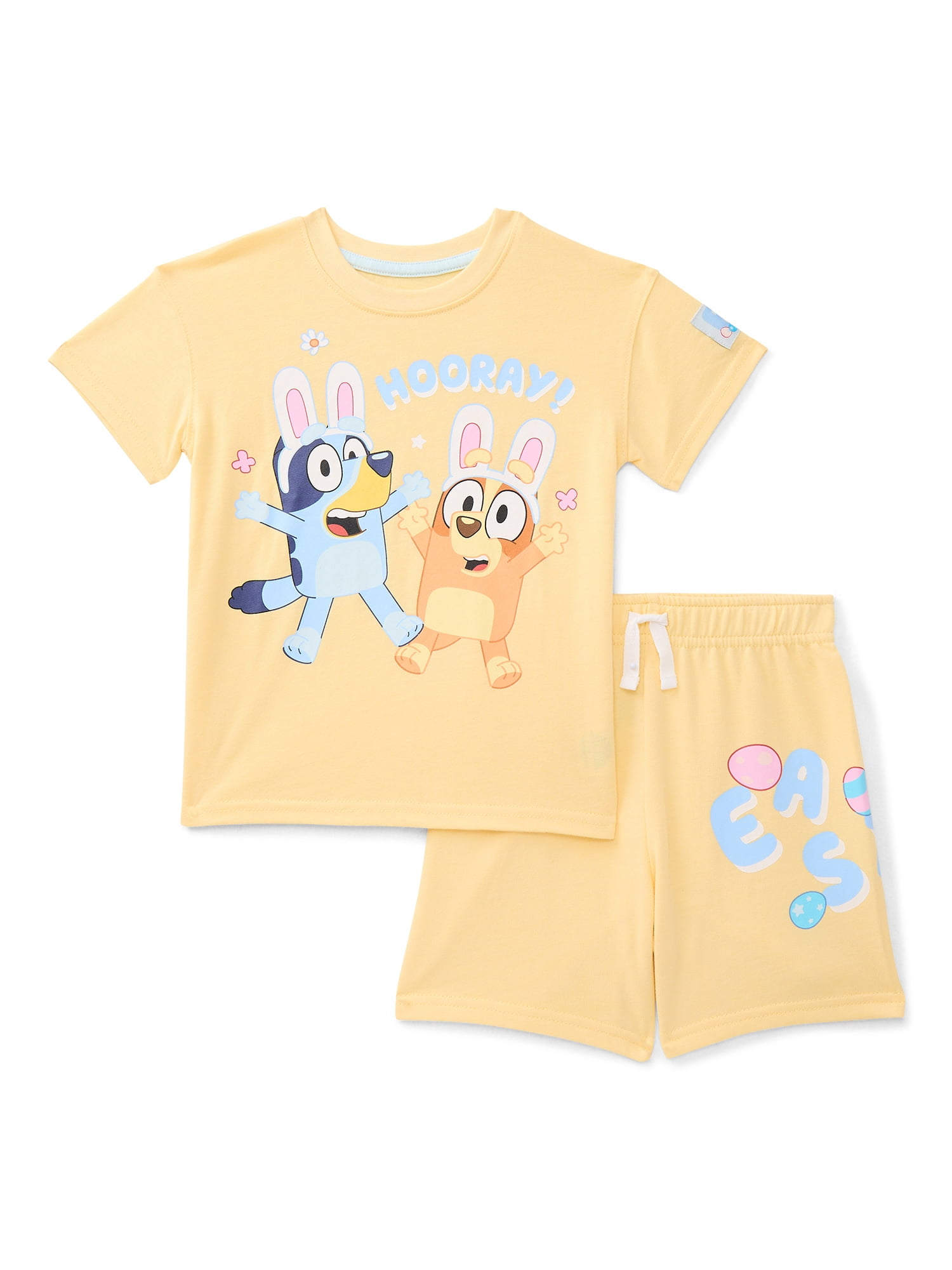 Bluey Toddler Easter Graphic Tee and Shorts Set, 2-Piece, Sizes 12M-5T