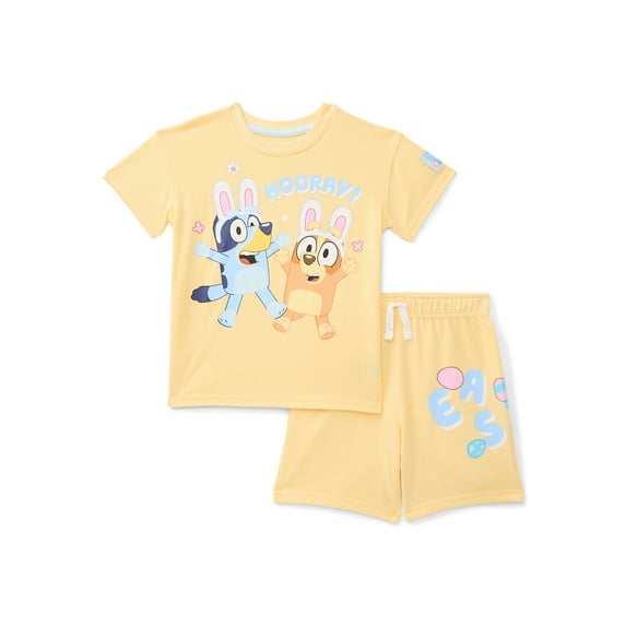 Bluey Toddler Easter Graphic Tee and Shorts Set, 2-Piece, Sizes 12M-5T