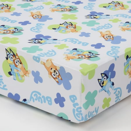 Bluey Toddler Sheet Set 2 Pack, Blue, White, Toddler Boy and Girl