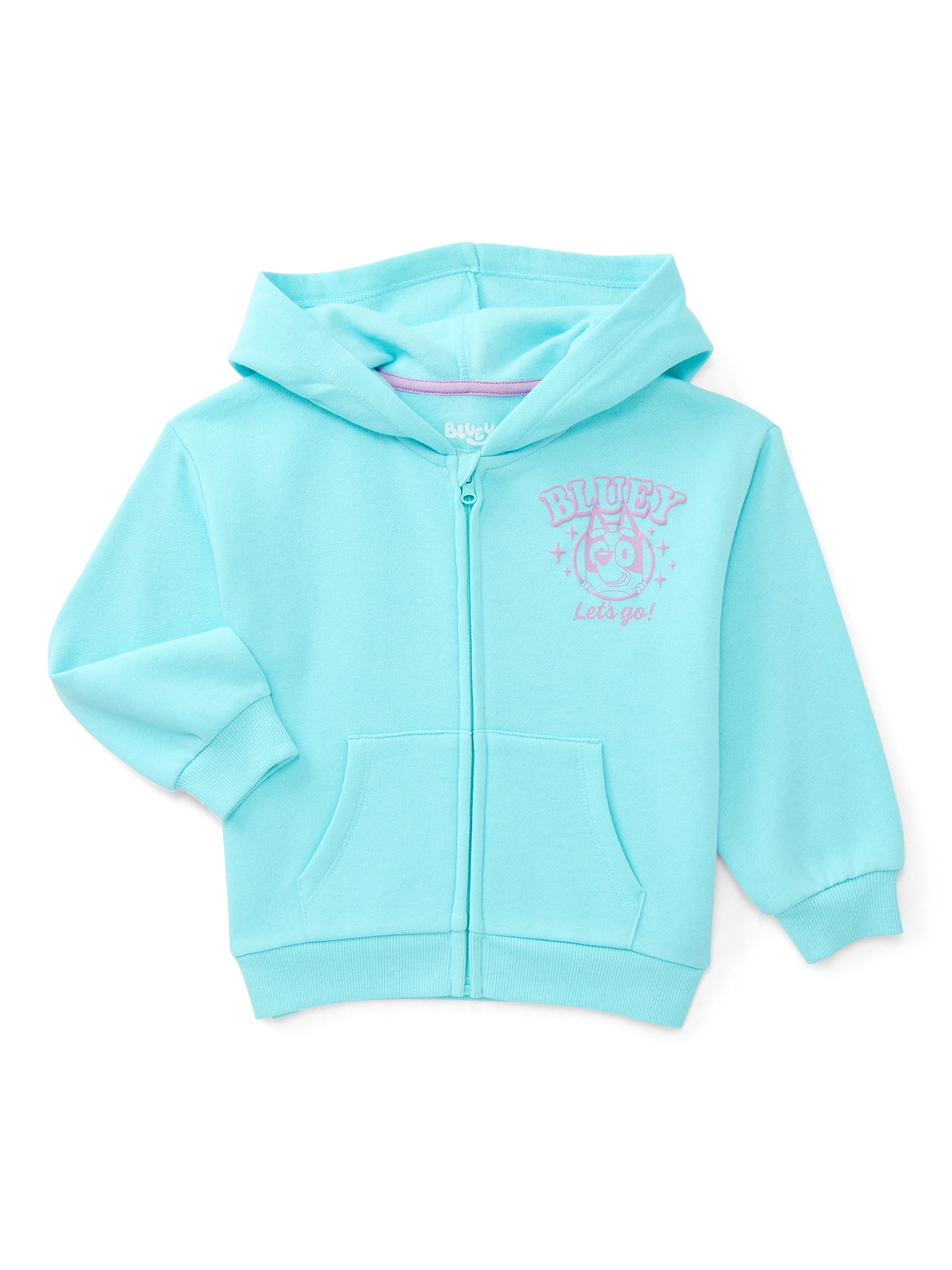 Bluey Toddler Girls' Full Zip Graphic Hoodie, Sizes 12M-5T