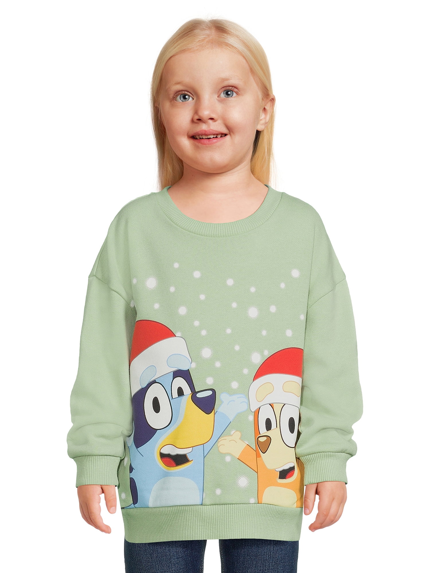 Bluey Toddler Girl Christmas Graphic Sweatshirt, Sizes 12M-5T - Walmart.com