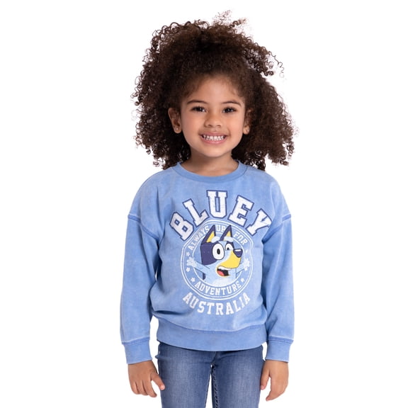 Bluey Toddler Girl Crewneck Sweatshirt, Sizes 2T-5T