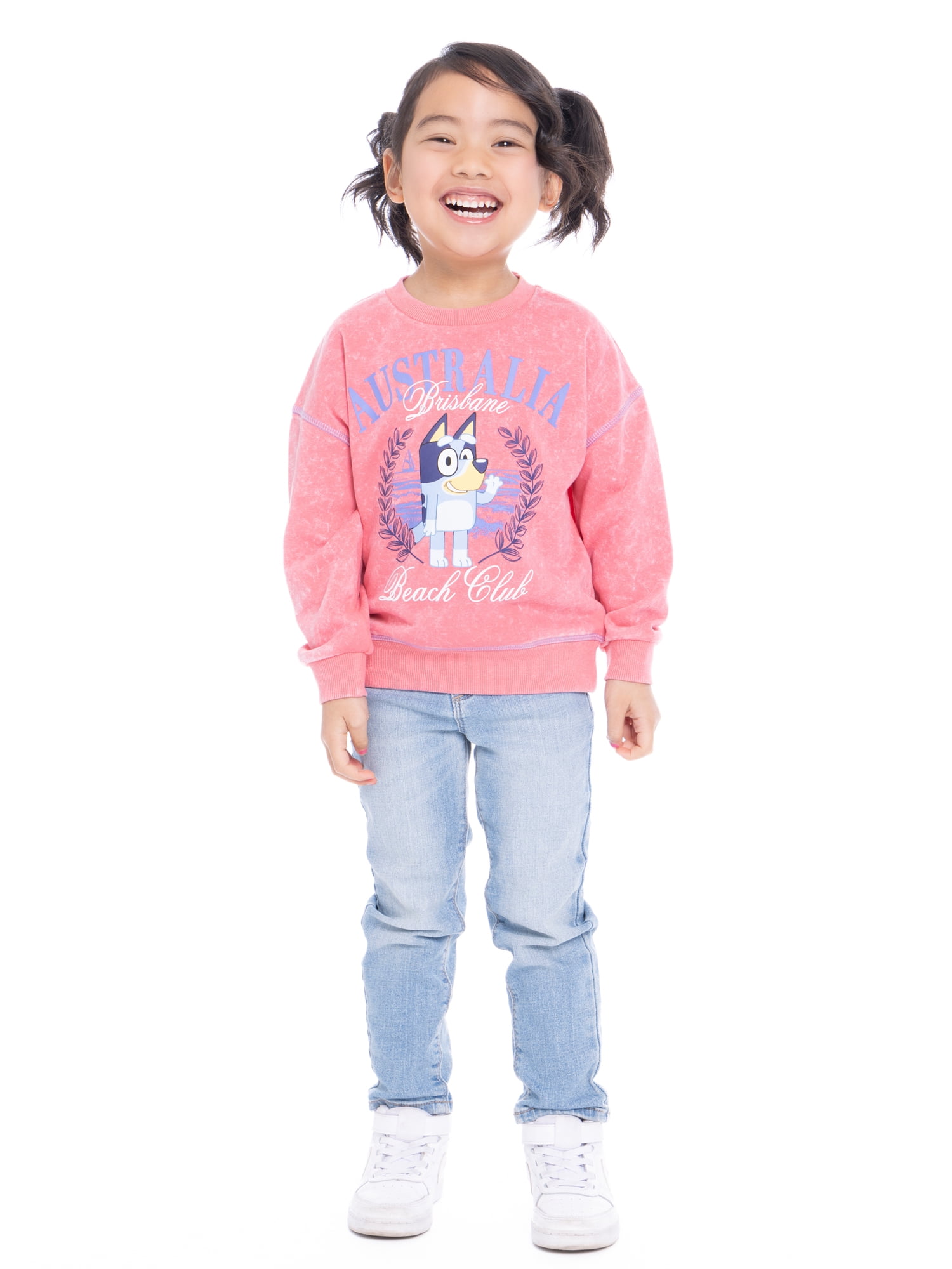 Bluey Toddler Girls Preppy Graphic Sweatshirt, Siz
