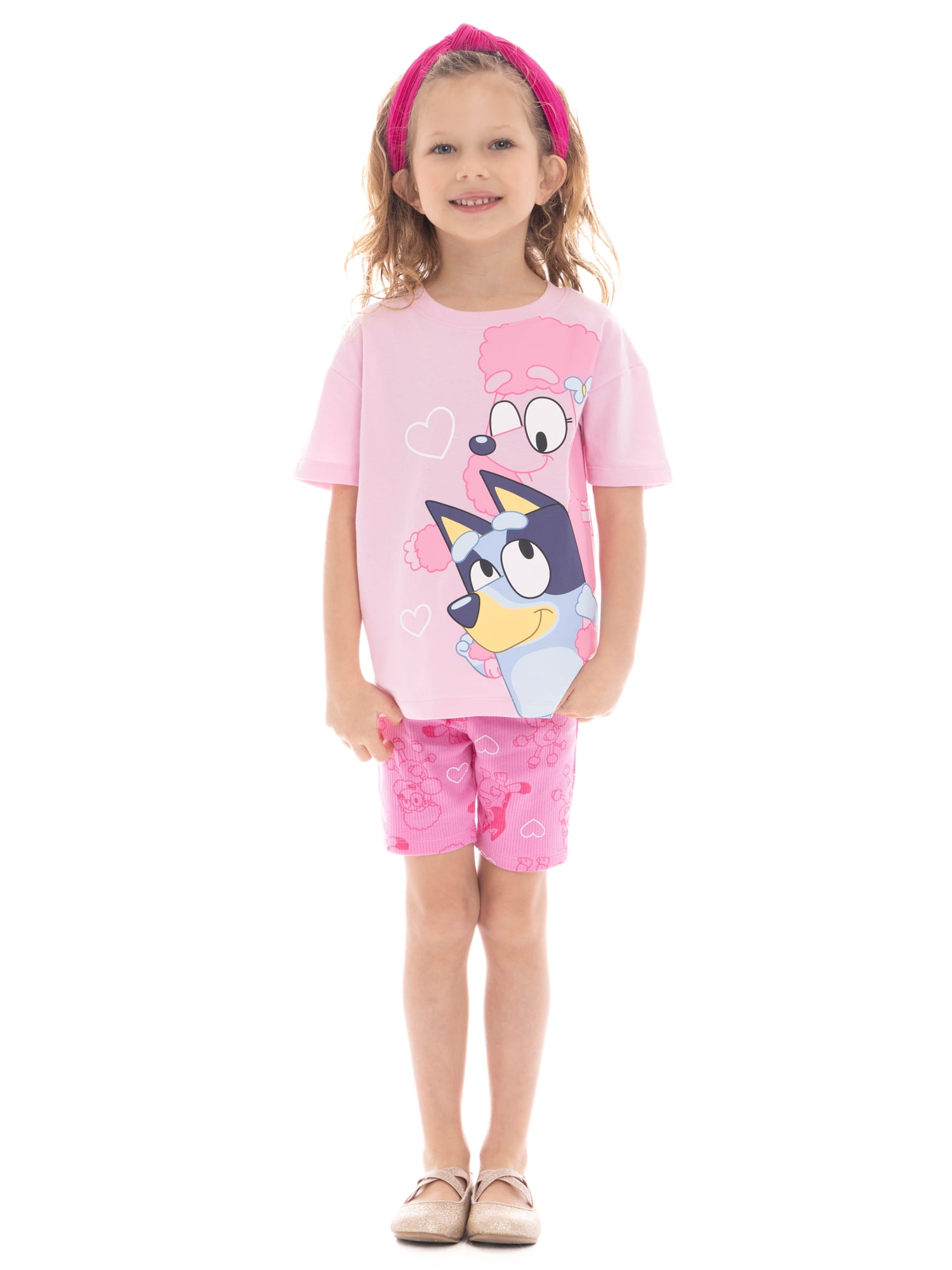 Toddler Girl Graphic Tee and Allover Print Bike Shorts Set, 2-Piece, Sizes 12M-5T