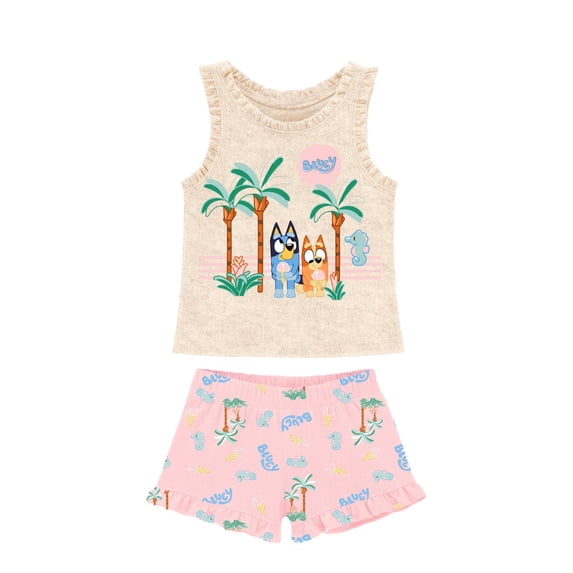 Bluey Toddler Girl Short Set, Sizes 12 Months-5T