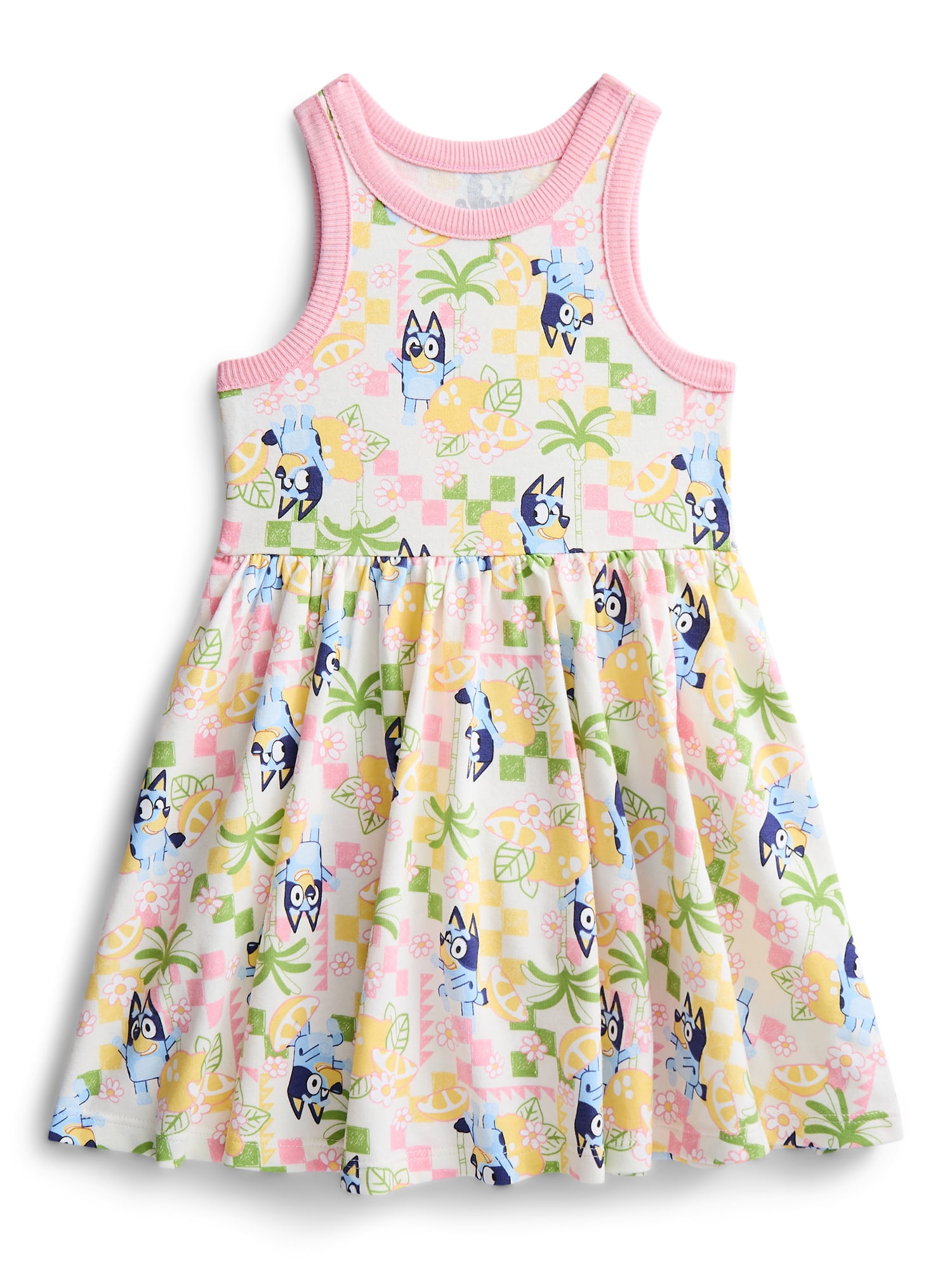 Bluey Toddler Girls Allover Print Graphic Tank Dress, Sizes 12M-5T