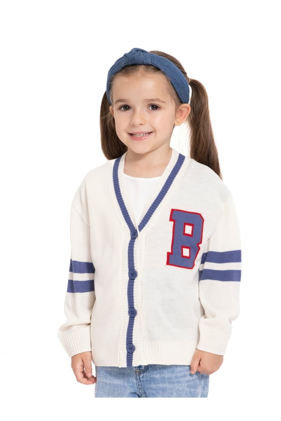 Toddler Girls Button Down Cardigan with Long Sleeves, Sizes 12M-5T