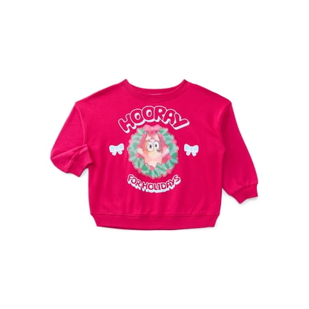 Bluey Toddler Girls Holiday Graphic Sweatshirt, Sizes 12M-5T