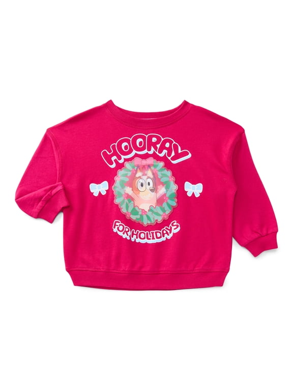 Bluey Toddler Girls Holiday Graphic Sweatshirt, Sizes 12M-5T