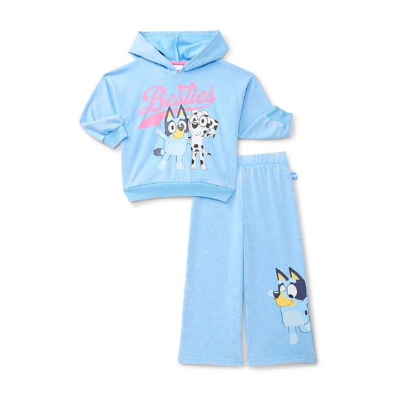 Bluey Toddler Girls Long Sleeve Graphic Hoodie and Matching Sweatpants Set, 2-Piece, Sizes 12M-5T