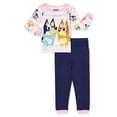 thumbnail image 1 of Bluey Toddler Girls Character Print Long Sleeve Top and Pants Pajamas Set, Pink (2), 1 of 3