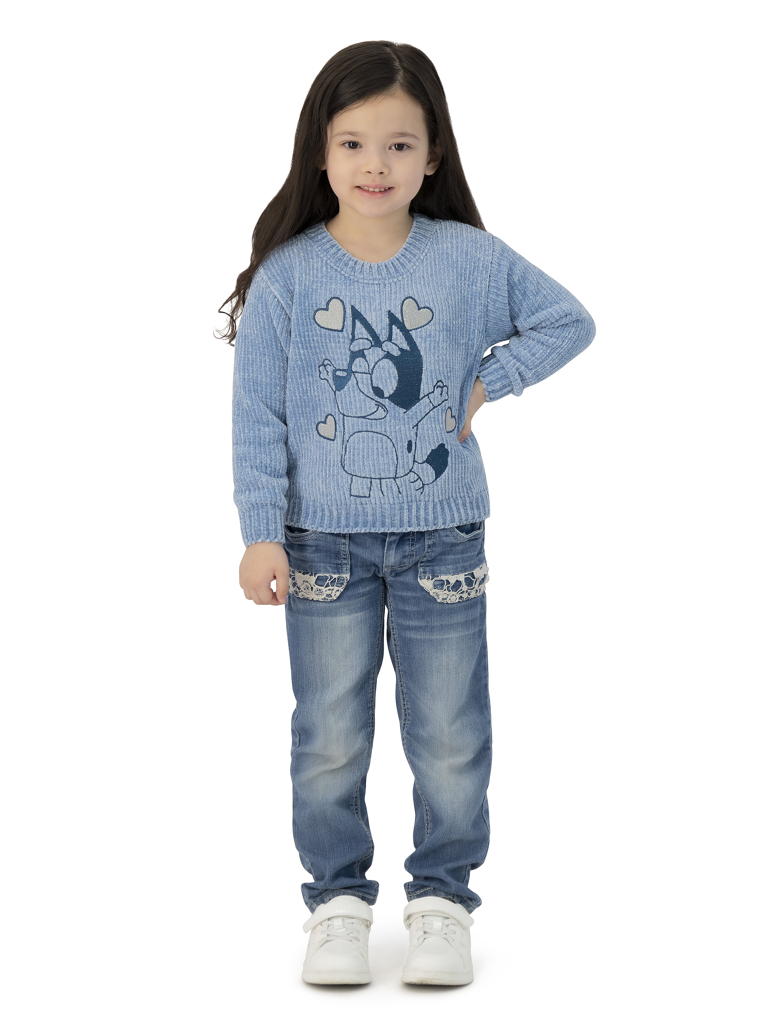 Bluey Toddler Girls Chenille Sweater, Sizes 12 Months - 5T