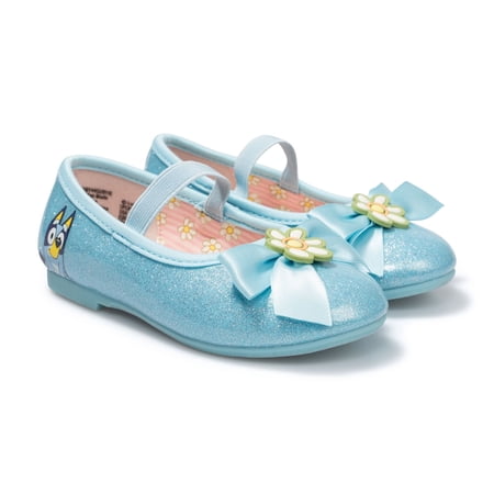 Bluey Toddler Girls Glitter Bow Ballet Flats
