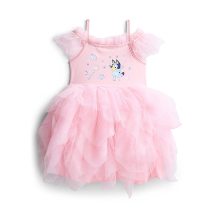 Bluey Baby and Toddler Girls Glitter Tutu Dress, Sizes 0/3M-5T