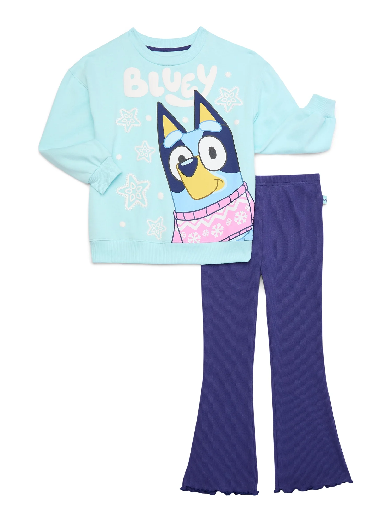 Bluey Toddler Girls Graphic Sweatshirt and Flare Leggings Set, 2-Piece, Sizes 12M-5T