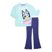 STITCH Bluey Toddler Girls Graphic Sweatshirt and Flare Leggings Set, 2-Piece, Sizes 12M-5T