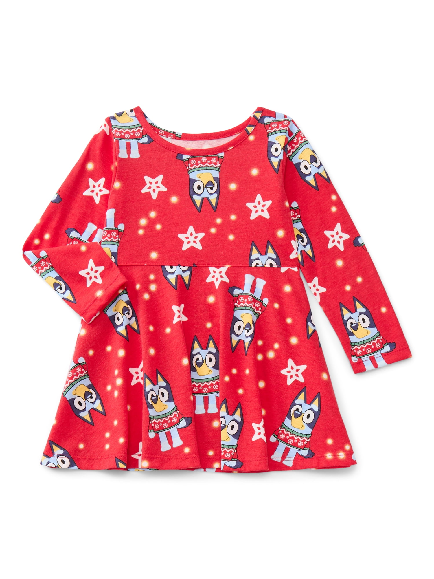 knee length dresses for ladies Bluey Long Sleeve Dress – Adadale Reese Childrens Boutique main image 0
