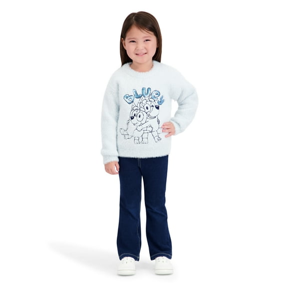 Bluey Toddler Girls Lurex Mohair Sweater, Sizes 12 Months - 5T