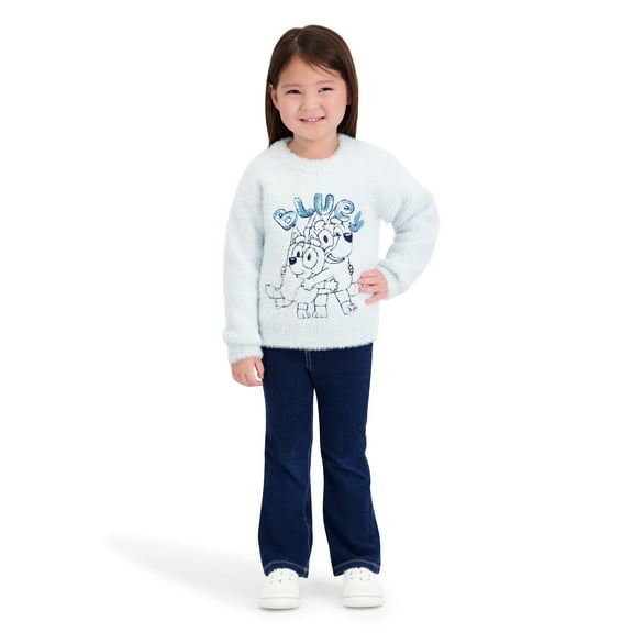 Bluey Toddler Girls Lurex Mohair Sweater, Sizes 12 Months - 5T