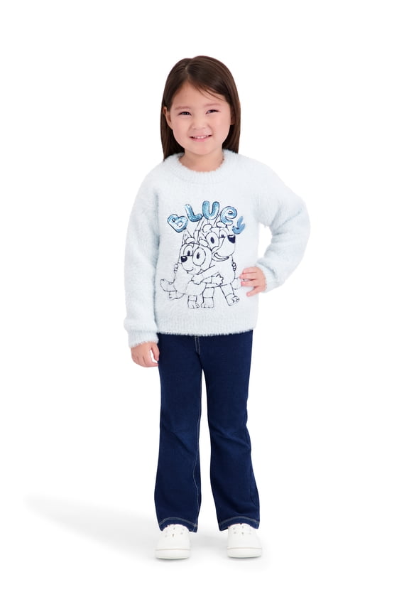 Toddler Girls Lurex Mohair Sweater, Sizes 12 Months - 5T