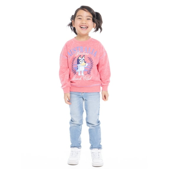 Bluey Toddler Girls Preppy Graphic Sweatshirt, Sizes 12M-5T