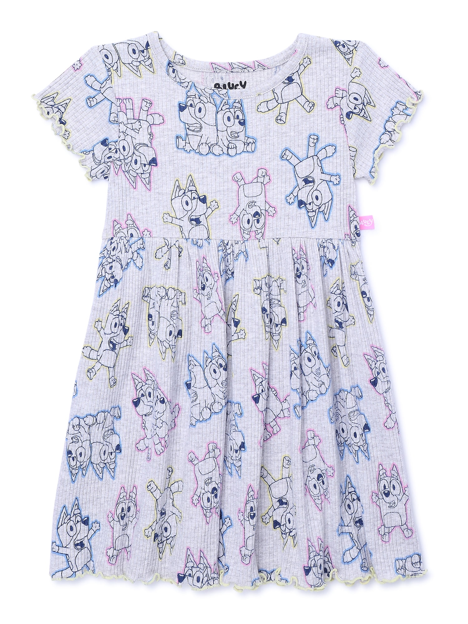 Bluey Toddler Girls Ribbed Graphic Dress, Sizes 2T5T