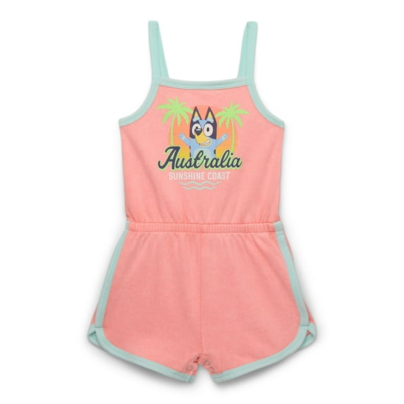 Bluey Toddler Girls' Sleeveless Graphic Romper, Sizes 12M-5T