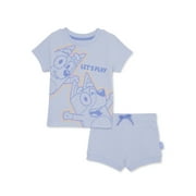 Bluey Toddler Girls Tee and Ribbed Shorts Set, 2-Piece, Sizes 2T-5T