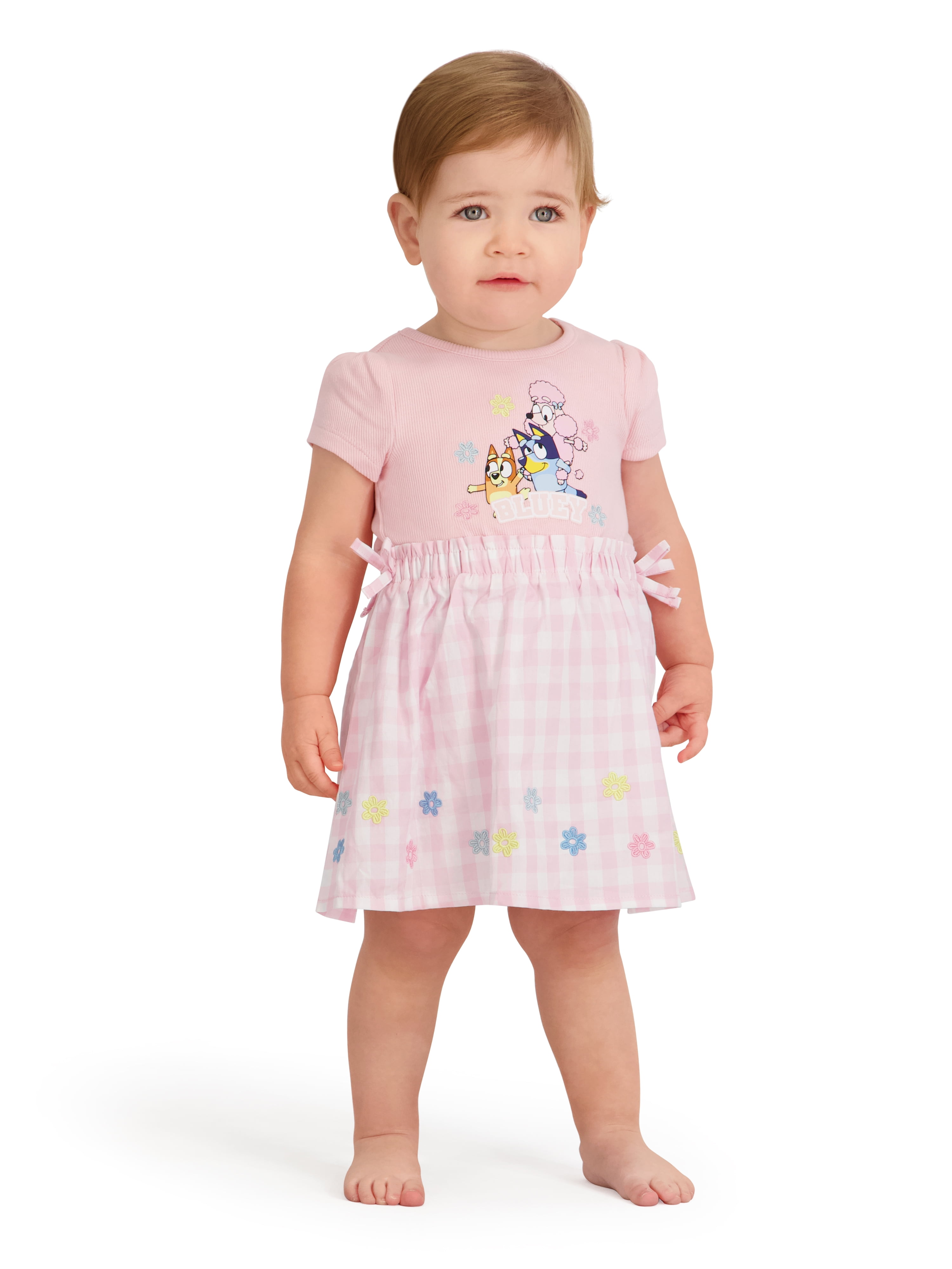 Bluey Toddler Girls Woven Short Sleeve Dress, Sizes 12 Months-5T