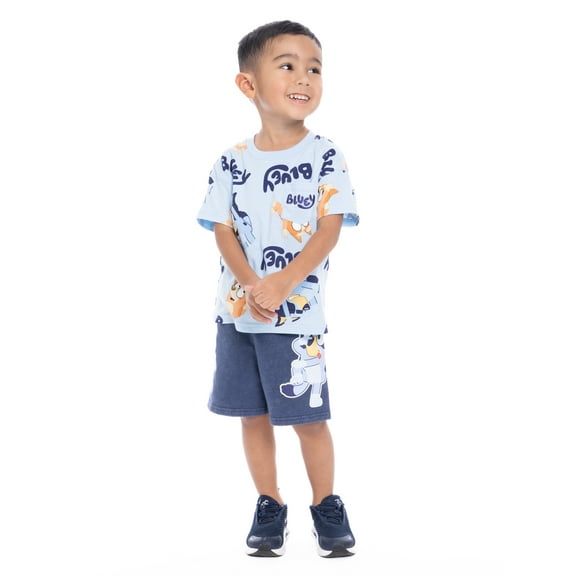 Bluey Toddler Graphic Tee and Shorts Set, 2-Piece, Sizes 12M-5T