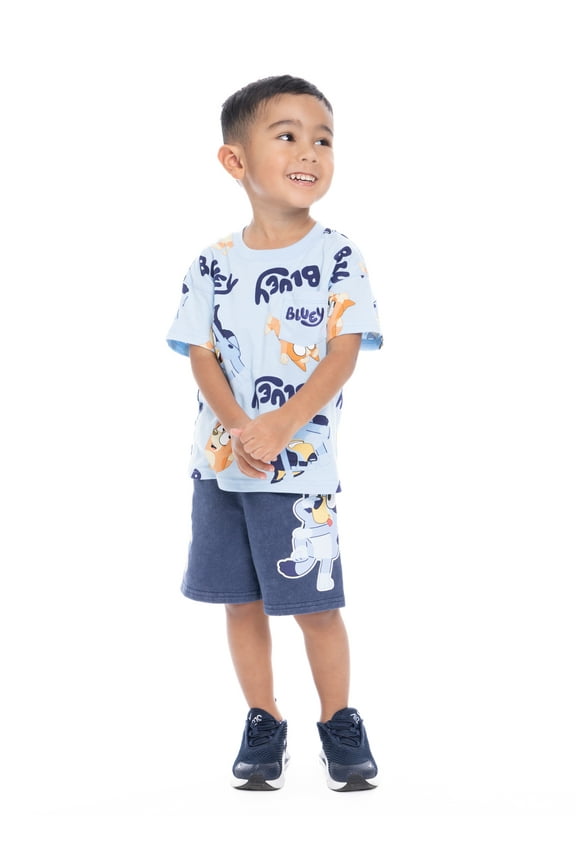 Bluey Toddler Graphic Tee and Shorts Set, 2-Piece, Sizes 12M-5T