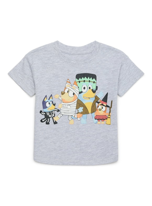 Bluey Toddler Halloween Graphic Tee with Short Sleeves, Sizes 12M-5T