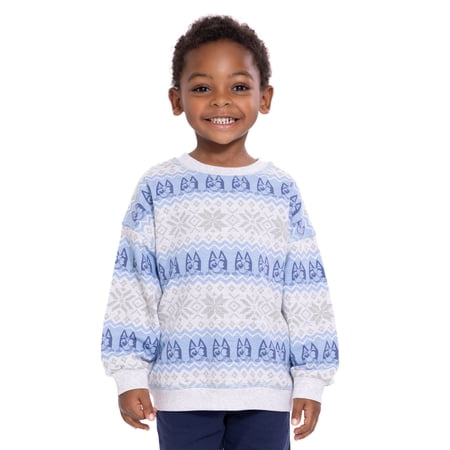 Bluey Toddler Graphic Long Sleeve Crewneck Sweatshirt, Sizes 12M-5T