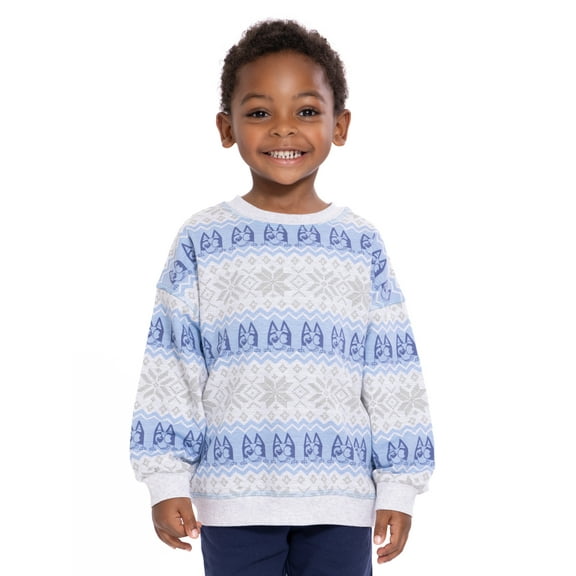 Bluey Toddler Holiday Graphic Long Sleeve Crewneck Sweatshirt, Sizes 12M-5T