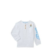 Bluey Toddler Boys Holiday Thermal Henley Shirt with Long Sleeves, Sizes 12M-5T